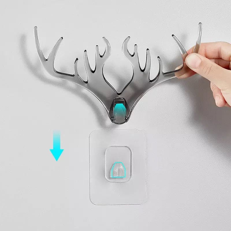 Set Of 3 Crystal Deer Antler Hook, Crystal Clear Wall Hanging Hooks, Punch-free Hats Keychains Hanging Hook With Sticky Wall Set Of 3 Crystal Deer Antler Hook, Crystal Clear Wall Hanging Hooks, Punch-free Hats Keychains Hanging Hook With Sticky Wall